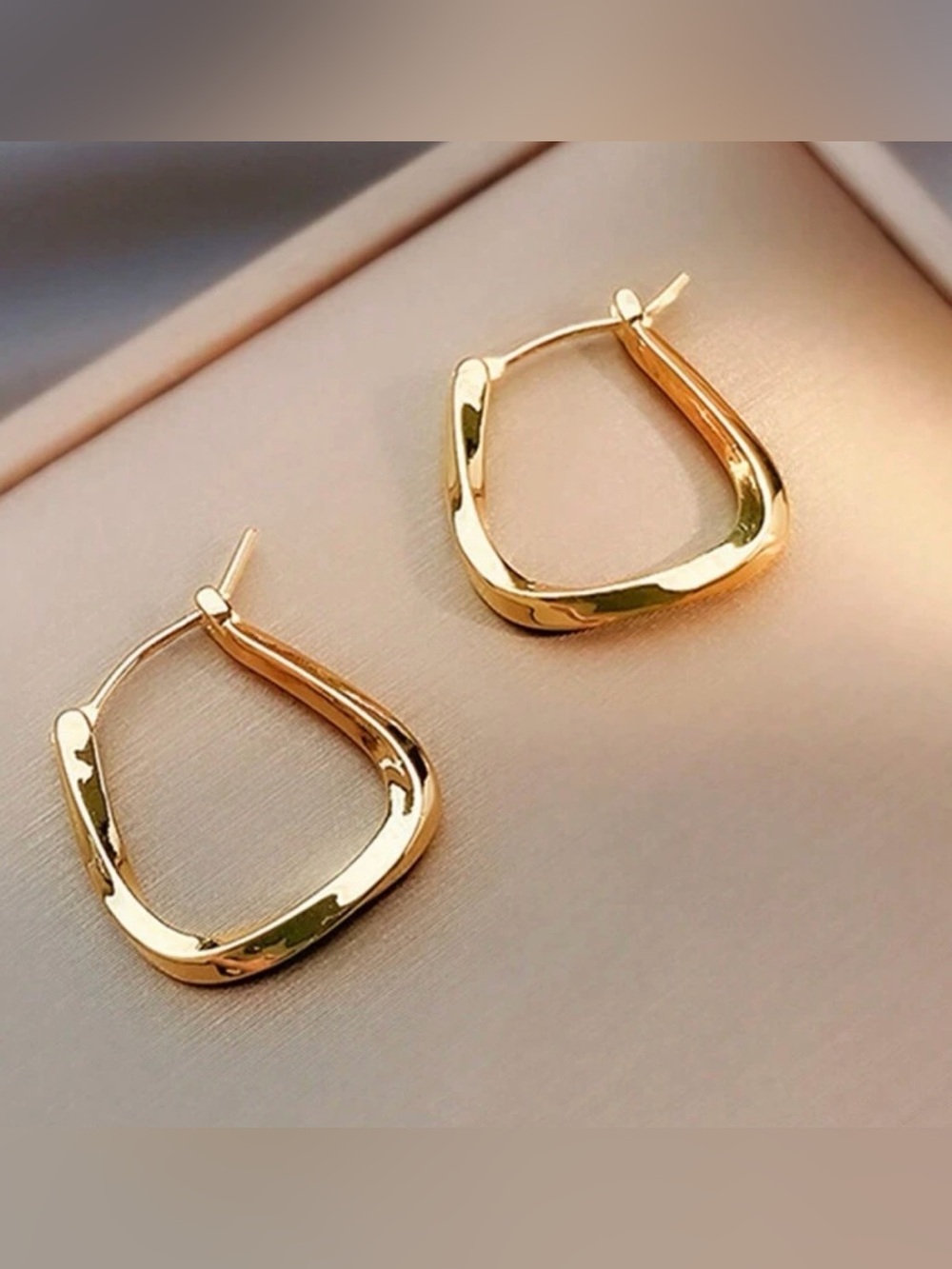 Classic Gold Sculpted Hoop Earrings